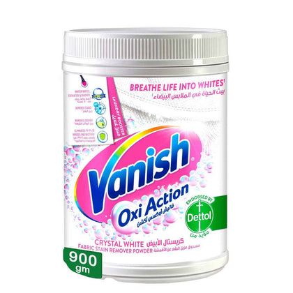 Vanish Stain Remover Oxi Action Fabric Crystal White Powder 900g
