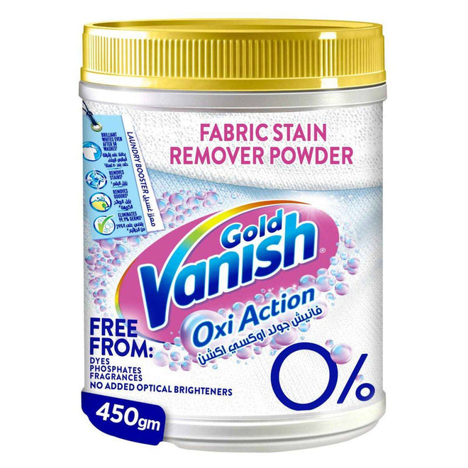 Vanish Stain Remover Oxi Action Fabric Gold White Powder 450g