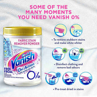 Vanish Stain Remover Oxi Action Fabric Gold White Powder 900g