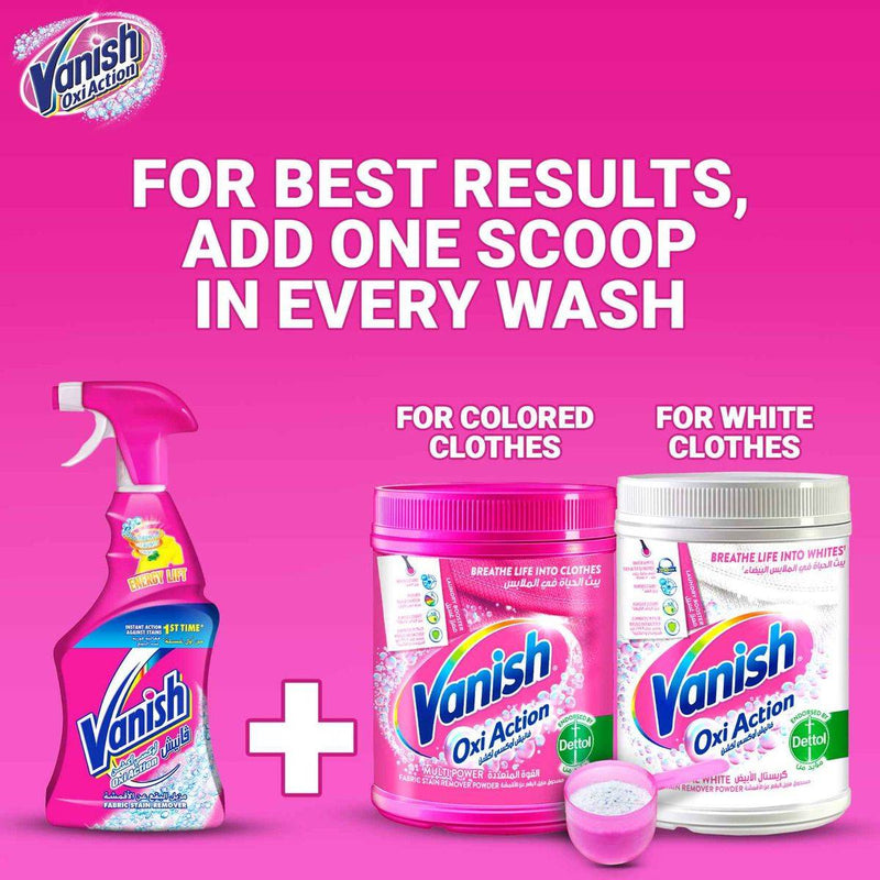 Vanish Stain Remover Oxi Action Fabric Pre Wash Trigger Spray 500ml