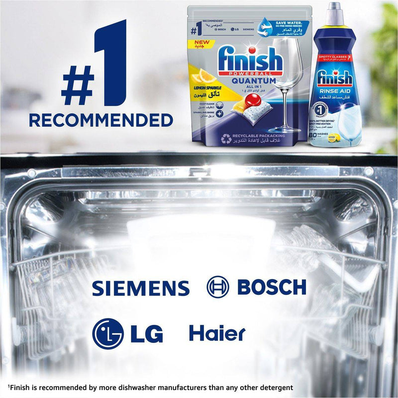 Finish Powerball Quantum All In 1 Lemon Sparkle 40 Dishwasher Tablets