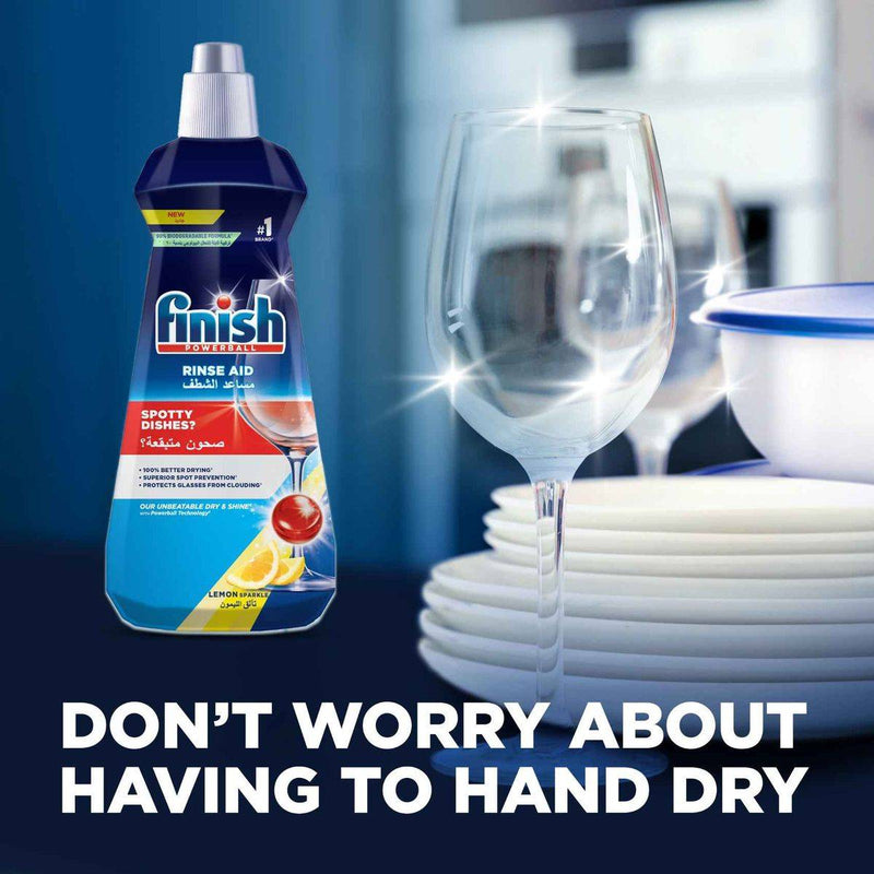 Finish Powerball Rinse & Shine Aid Lemon Sparkle 400ml