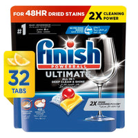 Finish Powerball Ultimate All In 1 Lemon Sparkle 32 Dishwasher Tablets
