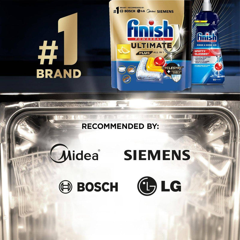 Finish Powerball Ultimate Plus All In 1 Lemon Sparkle 14 Dishwasher Tablets