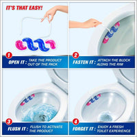 Harpic Active Blue Water Toilet Cleaner Rim Block Blue Floral 35g