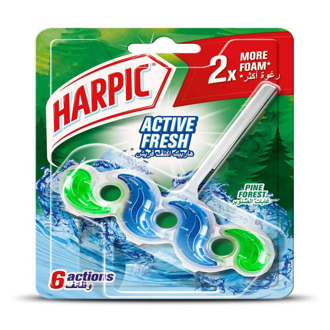 Harpic Active Fresh Toilet Cleaner Rim Block Pine Forest 35g