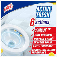 Harpic Active Fresh Toilet Cleaner Rim Block Sparking Citrus 35g