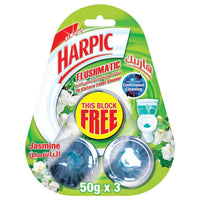 Harpic Flushmatic In Cistern Toilet Cleaner Jasmine 50g 3 Value Pack