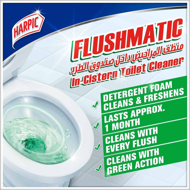 Harpic Flushmatic In Cistern Toilet Cleaner Jasmine 50g 3 Value Pack