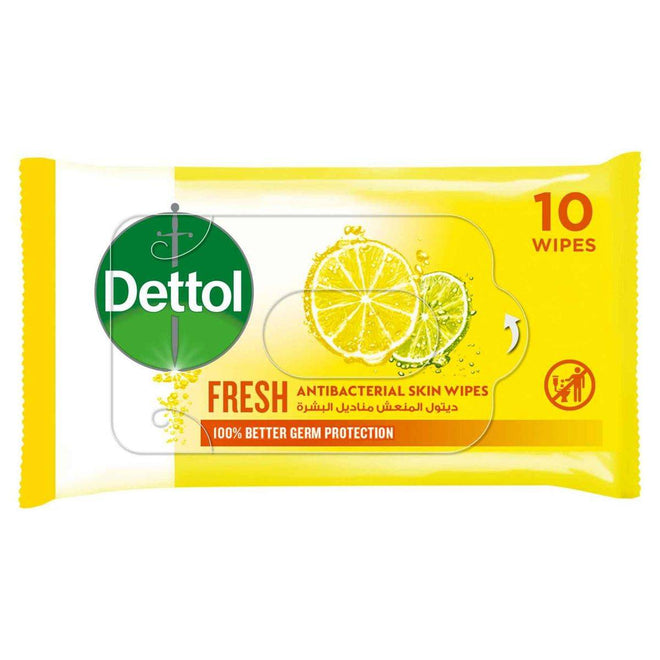 Dettol Antibacterial Skin Wipes Fresh 10 Sheets