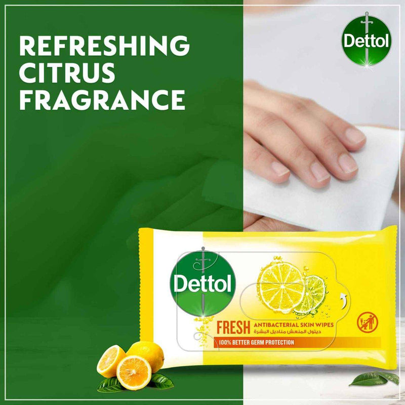 Dettol Antibacterial Skin Wipes Fresh 10 Sheets