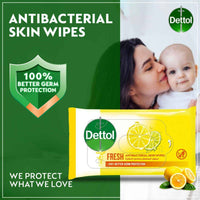 Dettol Antibacterial Skin Wipes Fresh 10 Sheets