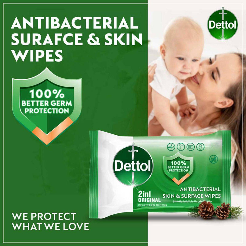 Dettol Antibacterial Skin Wipes Original 40 Sheets