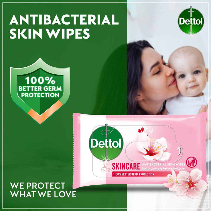 Dettol Antibacterial Skin Wipes Skincare 40 Sheets