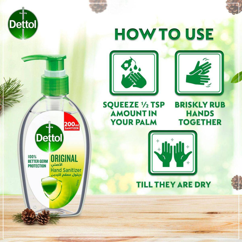 Dettol Antibacterial Hand Sanitizer Gel Original 200ml