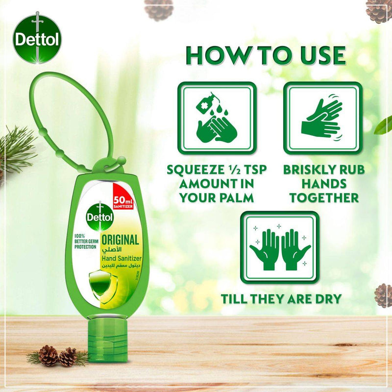 Dettol Antibacterial Hand Sanitizer Gel Original 50ml