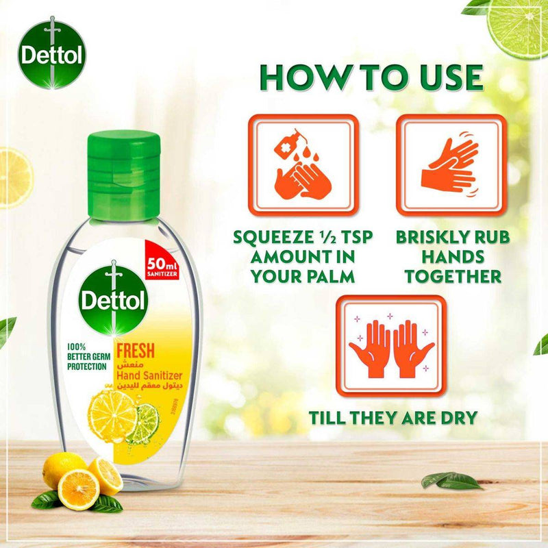 Dettol Antibacterial Hand Sanitizer Gel Spring Fresh 50ml