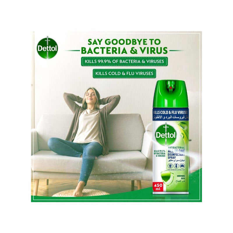 Dettol Antibacterial Disinfectant Spray Morning Dew 450ml