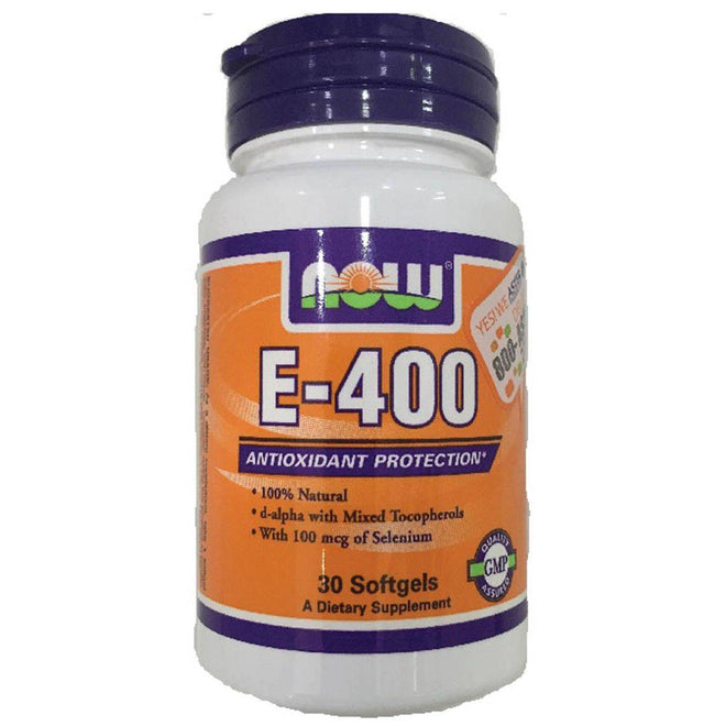 Now Vitamin E 400mg With Selenium 30 Softgels