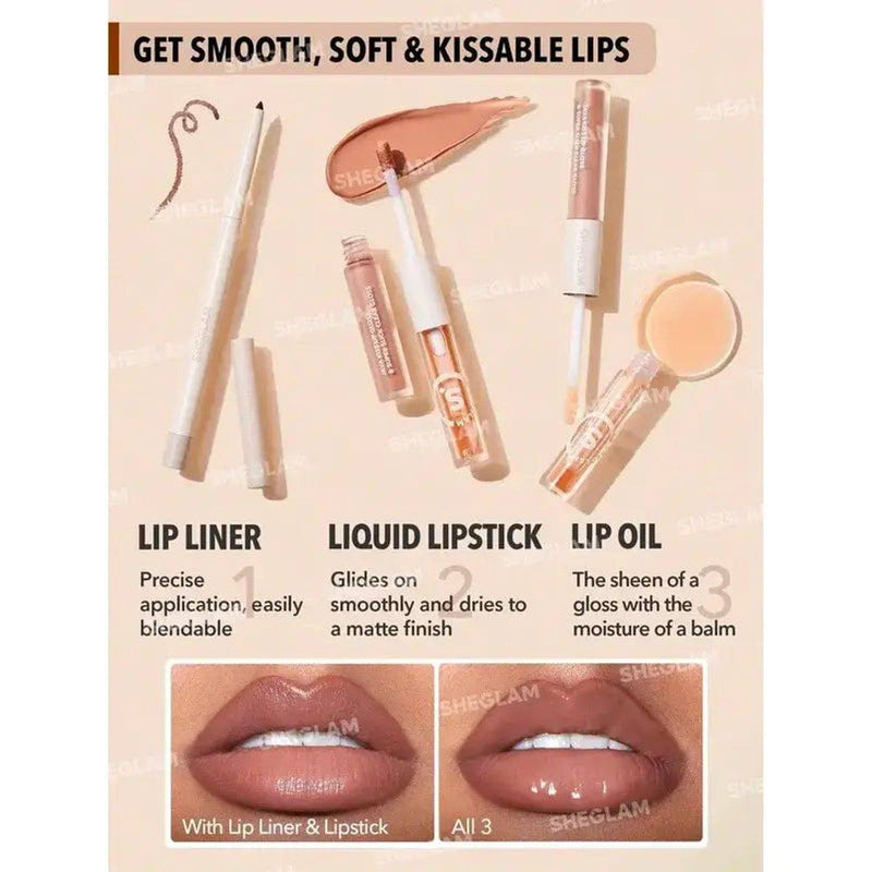Sheglam Soft 90'S Glam Lip Liner And Lip Duo Set Moody Taupe