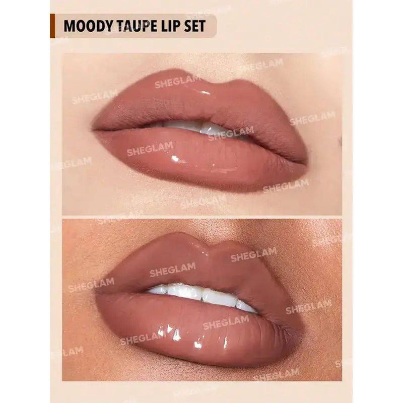 Sheglam Soft 90'S Glam Lip Liner And Lip Duo Set Moody Taupe