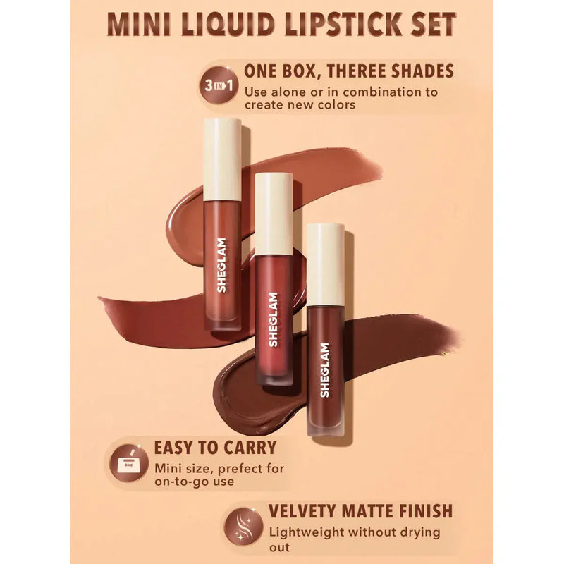 Sheglam Matte Allure Mini Liquid Lipstick Set Sweet Thing 3x2.3ml
