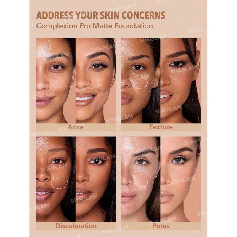Sheglam Complexion Pro Long Lasting 
Breathable Matte Foundation Fair 30ml