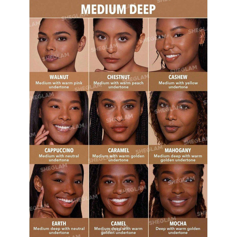 Sheglam Skin Focus High Coverage Powder Foundation Walnut 11g