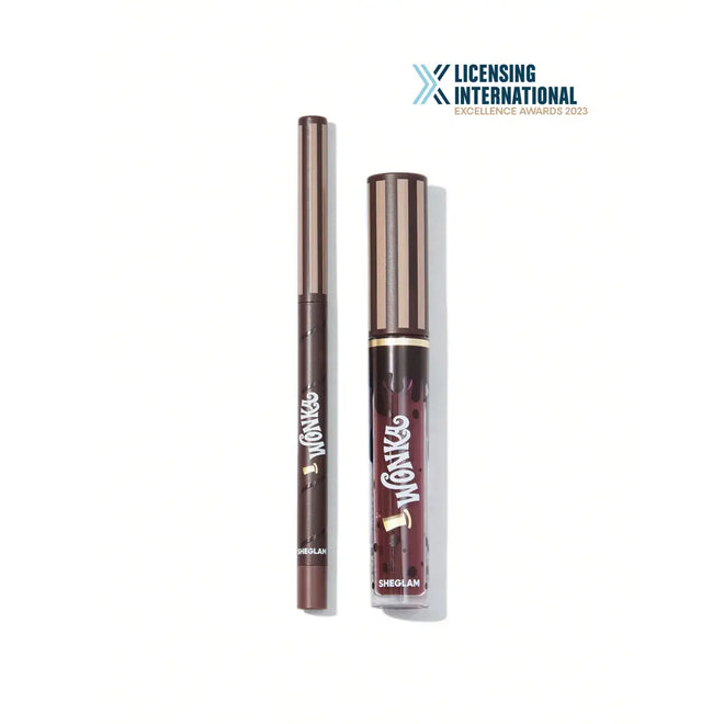 Sheglam Willy Wonka Cocoa Kiss Lipstick & Liner Set Hot Fudge 2.7ml