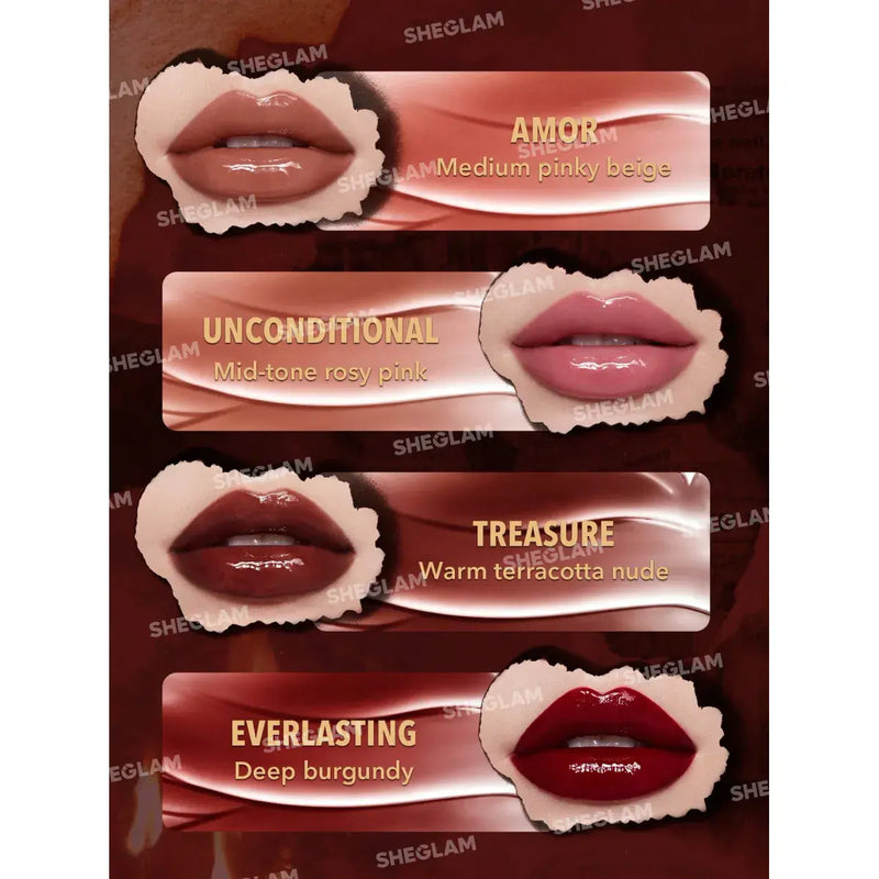 Sheglam Ember Rose Immortal Love Nourishing Lip Gloss Set 4pcs