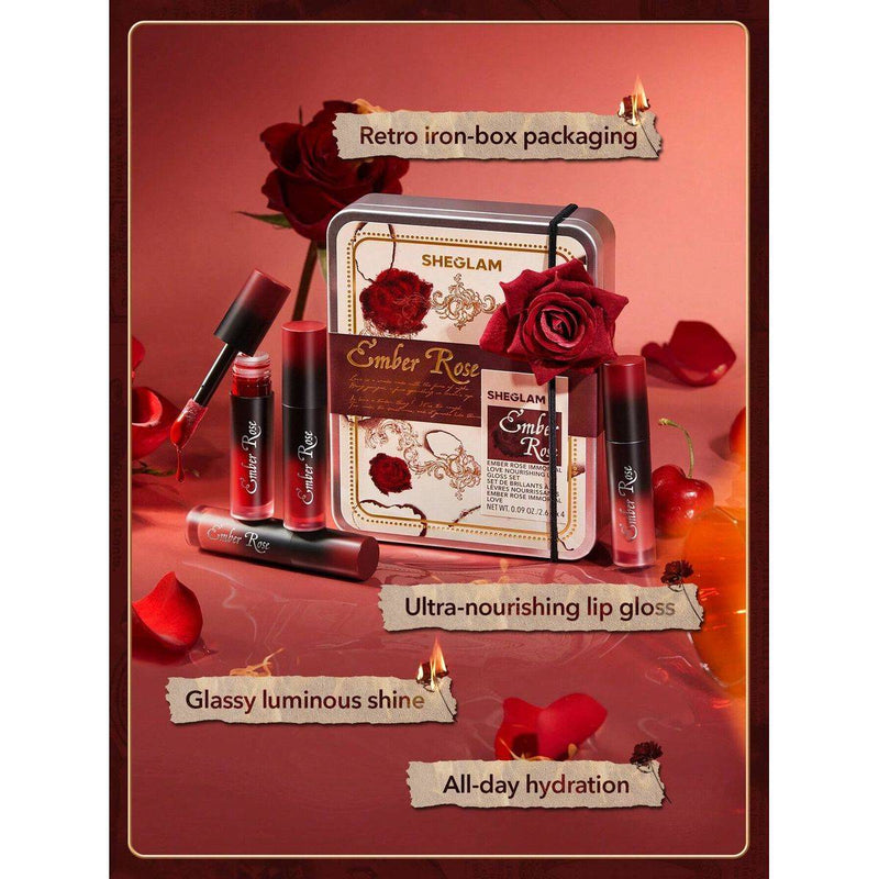 Sheglam Ember Rose Immortal Love Nourishing Lip Gloss Set 4pcs