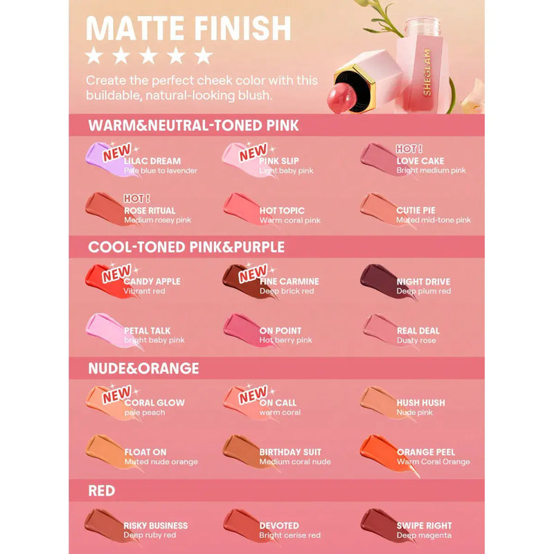 Sheglam Color Bloom Liquid Blush Matte Finish Birthday Suit 5.2ml