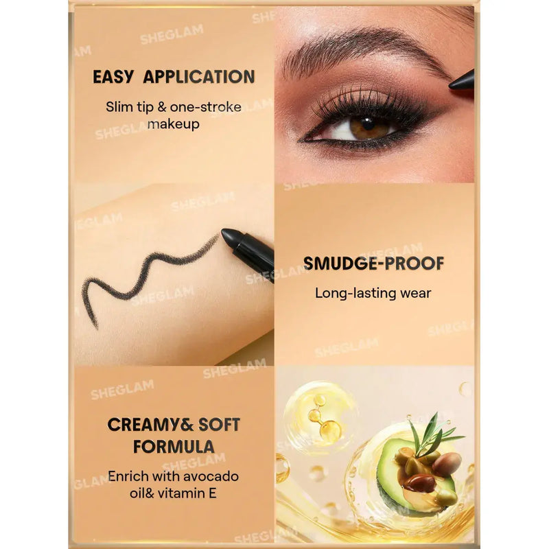 Sheglam Bold Moves Kohl Cream Eyeliner Pencil Black