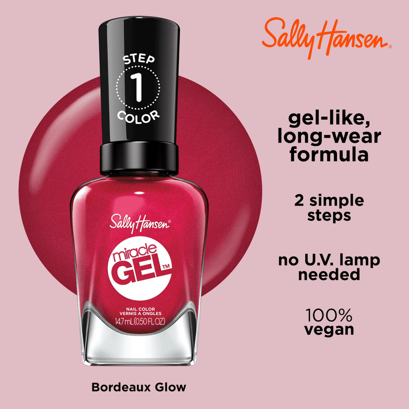 Sally Hansen Miracle Gel Nail Polish 469 Bordeaux Glow 14.7ml