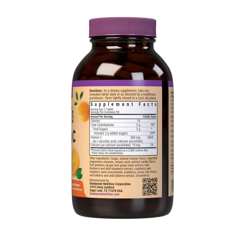 Bluebonnet Vitamin C 500mg 90 Chewable Tablets