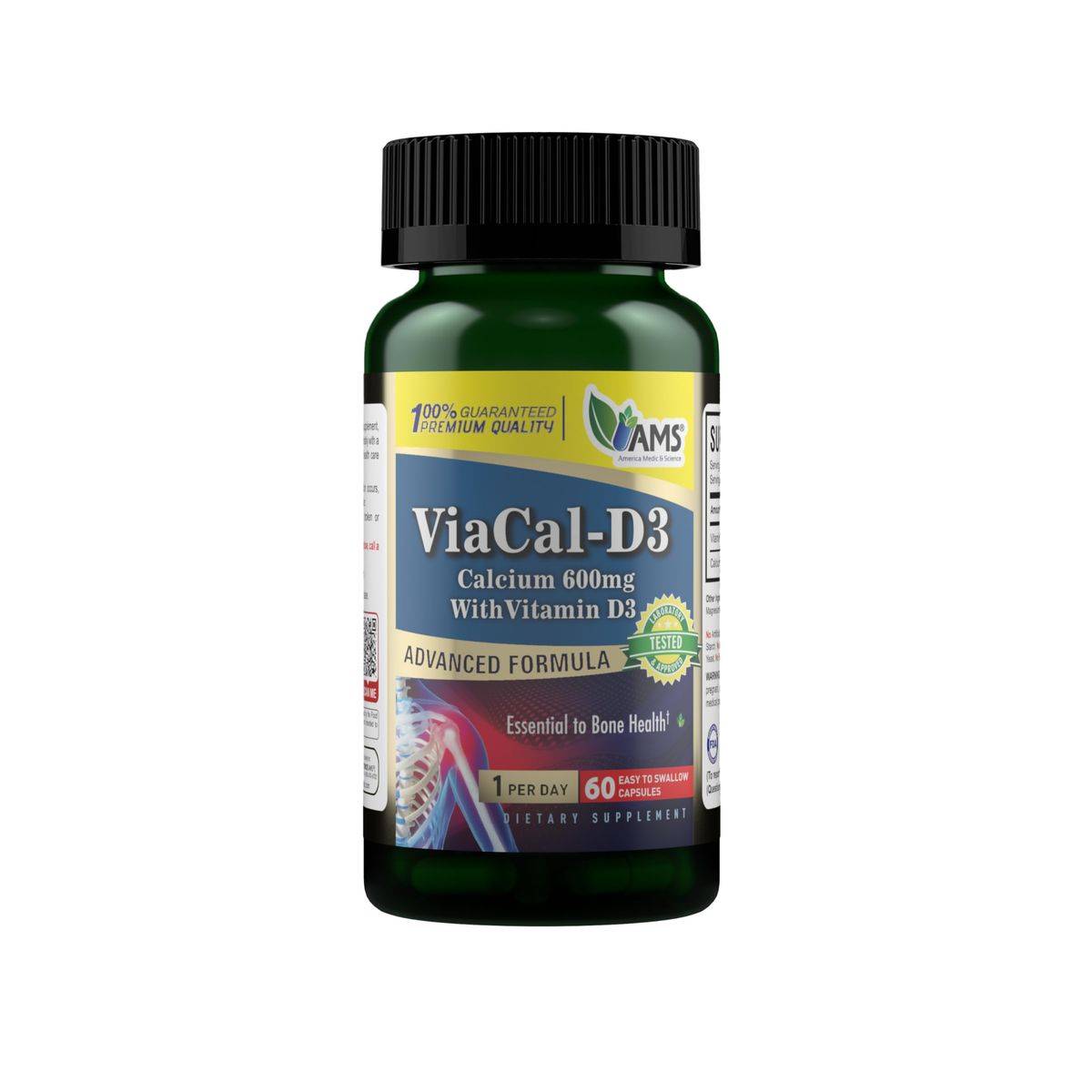AMS ViaCal D3 Calcium 600mg with Vitamin D3 60 Capsules – Chemist ...