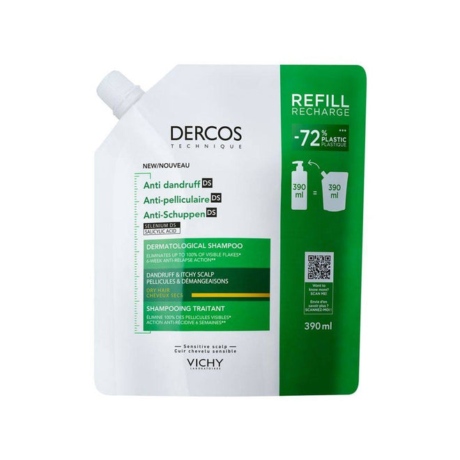 Vichy Dercos Anti-Dandruff DS Shampoo For Dry Hair Refill 390ml