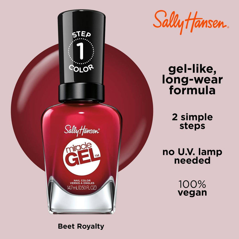 Sally Hansen Miracle Gel Nail Polish Can't Beet Royalty 14.7ml