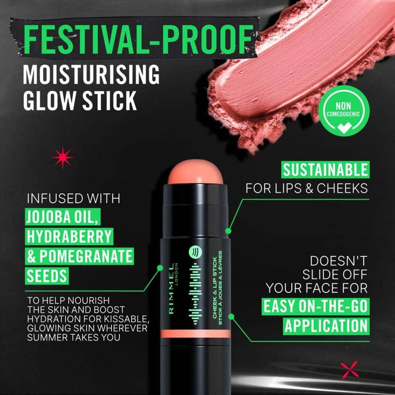 Rimmel Spotify Collection Cheek & Lip Stick 210 Peachy Rythm 6g