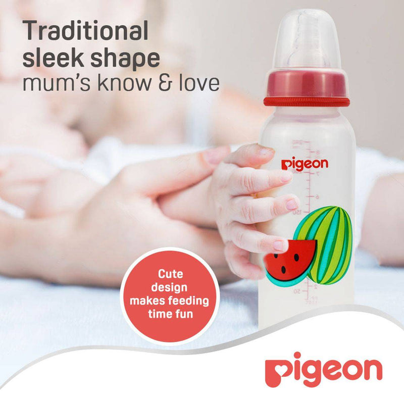 Pigeon Peristaltic Nipple Plastic Bottle Decorated Fruits 240ml