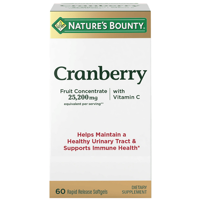 Natures Bounty Cranberry with Vitamin C 60 Rapid Release Softgel