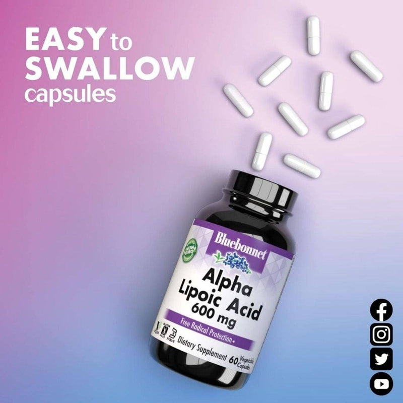 Bluebonnet Alpha Lipoic Acid 600mg 30 Vegetable Capsules