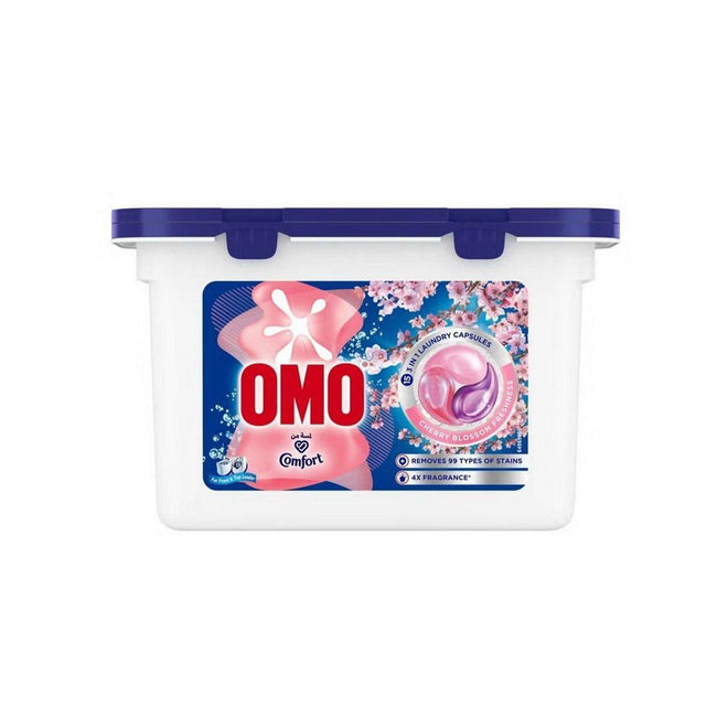 OMO Comfort 3-In-1 Laundry Capsules Cherry Blossom Freshness 15 Pods