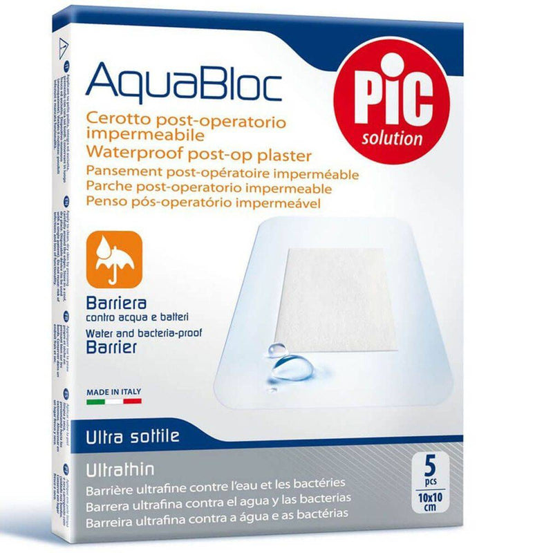 AquaBloc Waterproof Post Op Plaster 10cmx10cm 5 Packs