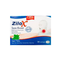 Zilox Sore Throat 24 Lozenges