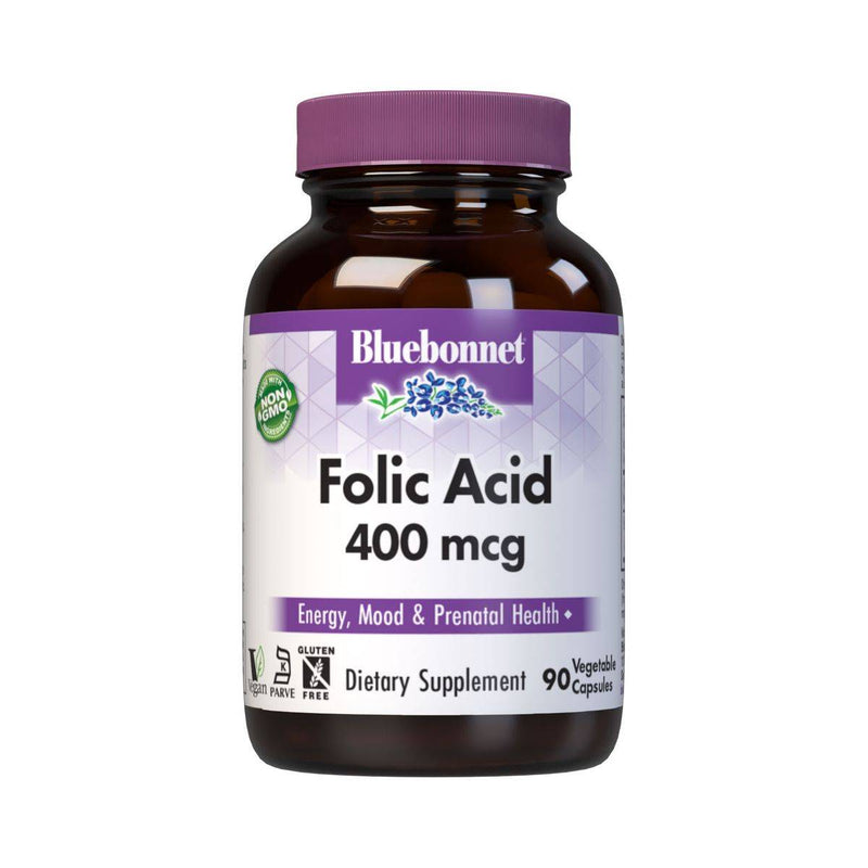 Bluebonnet Folic Acid 400mcg 90 Vegetable Capsules