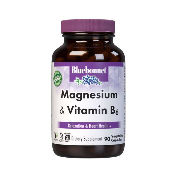 Bluebonnet Magnesium & Vitamin B6 90 Vegetable Capsules