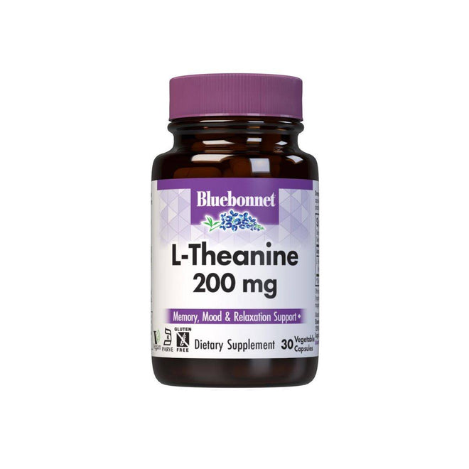 Bluebonnet L-Theanine 200mg 30 Vegetable Capsules