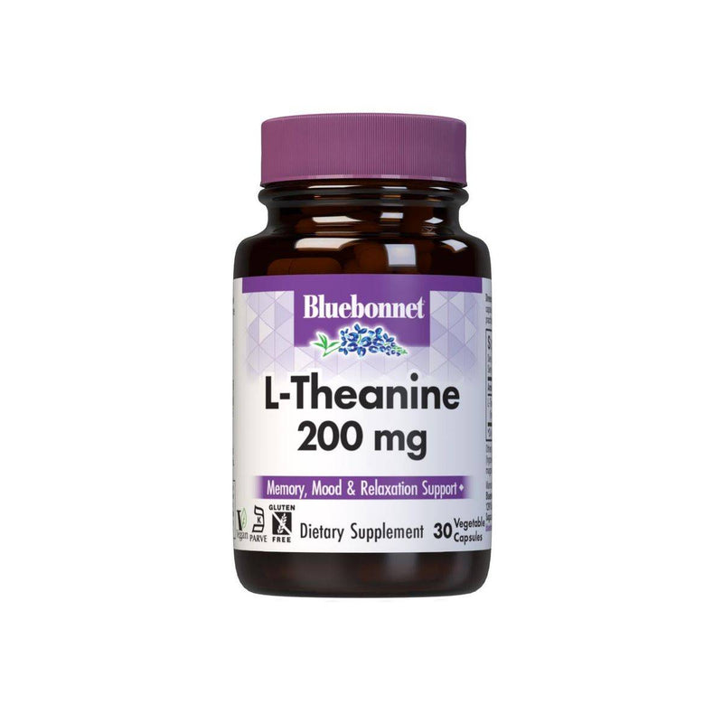 Bluebonnet L-Theanine 200mg 30 Vegetable Capsules