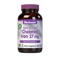 Bluebonnet Chelated Iron 27mg 90 Vegetable Capsules